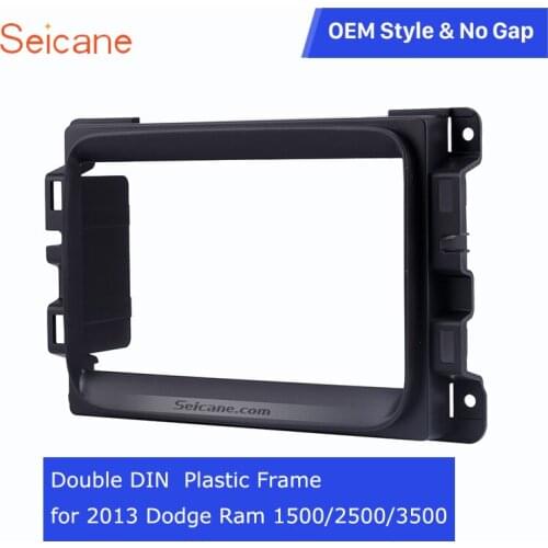 Seicane Black 2 Din Car Stereo Radio Panel Fascia for Dodge Ram 1500 2500 3500 DVD Stereo Frame Dashboard Trim Bezel no gap