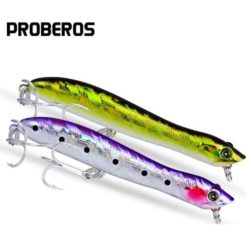 PROBEROS Popper Fishing Lures 9 Colors Bass Baits 0.21oz-6g Top Quality Lures 8.35cm Fishing Tackle 8# BKB hook Lure