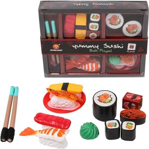 Childrens Simulation Japanese Sushi Pretend Kitchen Food Toys Pretend Play Food Mini Sushi Set Pretend Kitchen Toys For Kids