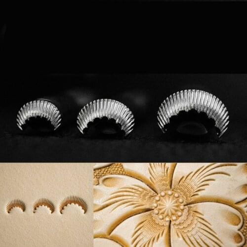 DIY Hand-Made leather engraving stamp for veg leather Stainless Steel Cowhide Printed Tools C- Shaped Sawtooth Guilloche