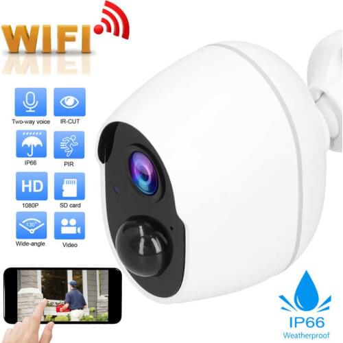 Security Camera with Rechargeable Battery Wireless Network IP66 Waterproof Color Night Vision