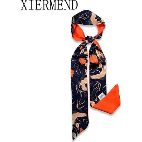 2021 new National style long small scarf women spring autumn summer hair band women skinny scarf