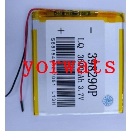 New Hot A Rechargeable Li-ion Cell 3.7V polymer lithium battery 368290 3600mAh