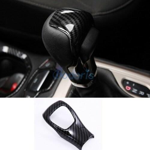Fit For Jeep Renegade 2016-2017 Car-styling Accessory Carbon Fiber Gear Knob Cover 1pcs