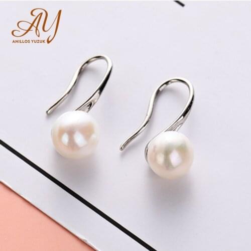 Simple Silver Colors Big Clear Pearl Earrings Simple Round White Pearl Earrings Jewelry Classic Earrings For Women Elegant Gifts