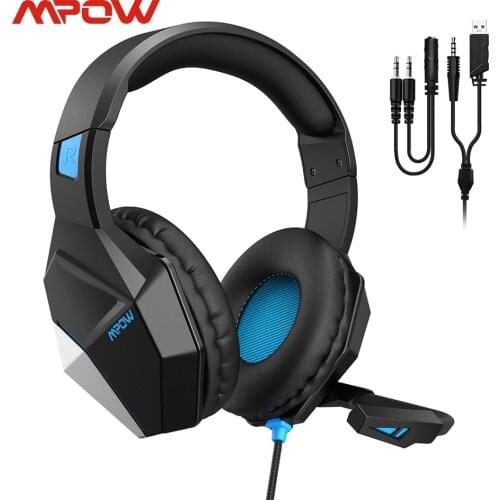 Mpow EG10 Wired Gaming Headset PC Gaming Headphones with Noise Cancelling Mic Surround Sounds for PS4 Xbox One Controller Switch