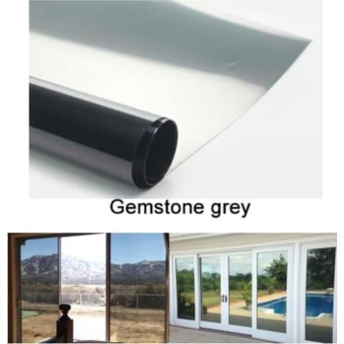 Gemstone Grey Waterproof Window Film 40/50cmx6m One Way Mirror Silver Insulation Stickers UV Rejection Privacy Film