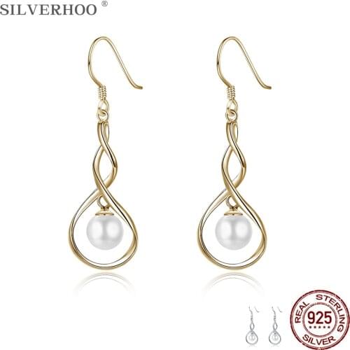 SILVERHOO Pearl Earrings 925 Sterling Silver Woman Earrings Seiko 2020 New Fashion Simple Earrings to Send Friends Gifts