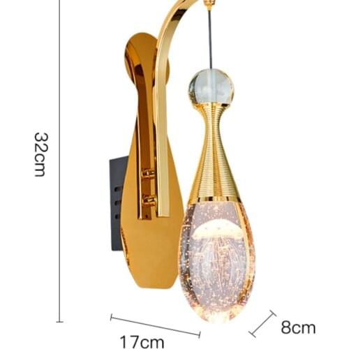 Nordic Smart Crystal Glass Bedroom Bedside Wall Lamp Postmodern Atmosphere Purple Jellyfish Chandelier