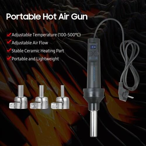 Heat Gun 420W Hot Air Gun Adjustable Temperature & Air Flow Industrial Heat Gun for DIY Craft Heat Shrinkage Drying Paint