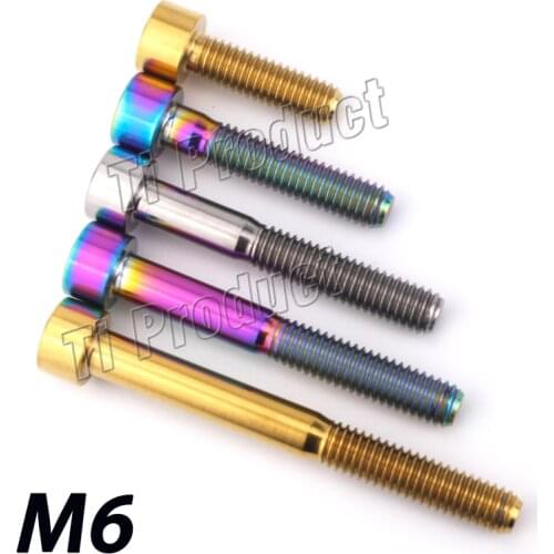 1Pcs Titanium Bolts M6x 10 16 18 20 25 30 35 40 45 50 55 60 65mm Allen Head Screw for Mountain Road Bike Seatpost Headset Cap
