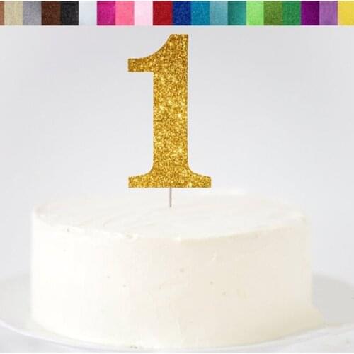 Custom Cake Topper,Personalised First Birthday Cake One Cake Topper, First Birthday Toppers,1 Glitter Sign, Number 1 Cake Topper