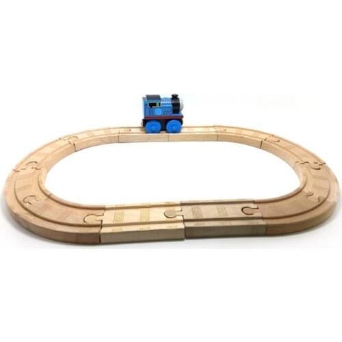 Wood track 12pcs + 1pcs small fat Wooden Train childrens the classic toys, entry-level track series High-quality car toys