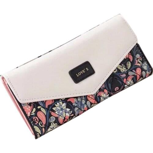 Women Flower Wallet Fashion Purse Long Wallet Women Elegant Soft Leather Clutch Bag Girl Mobile Phone Coin Purse Document Bag
