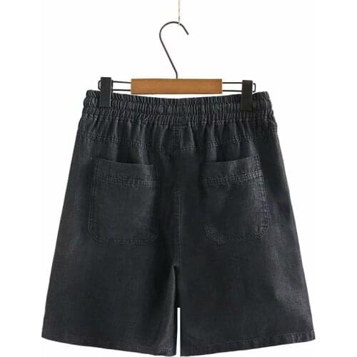 Plus Size Shorts For Women Elastic Waist High Waist Tencel Lyocell Fabric Knee Length Trouser Large Size Summer Pant For Fatlady