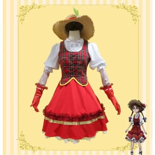 Game Identity V Cosplay costumes Survivor Gardener Emma Woods Cosplay Costume Female flowers Skin Uniforms Clothes Dresses Red