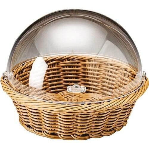 Zicco Polycarbonate Rolltop Lid Bread Cart Basket Bell Jar