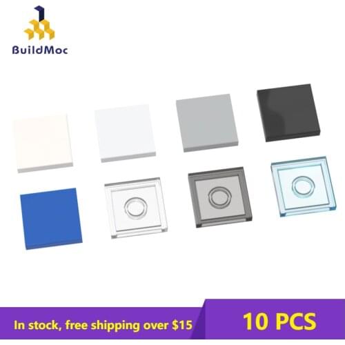 10 PCS MOC Bricks 3068 DIY Flat Tiles 2x2 with Groove Tablet Motor Parts Building Bricks Block Small Particle For Children