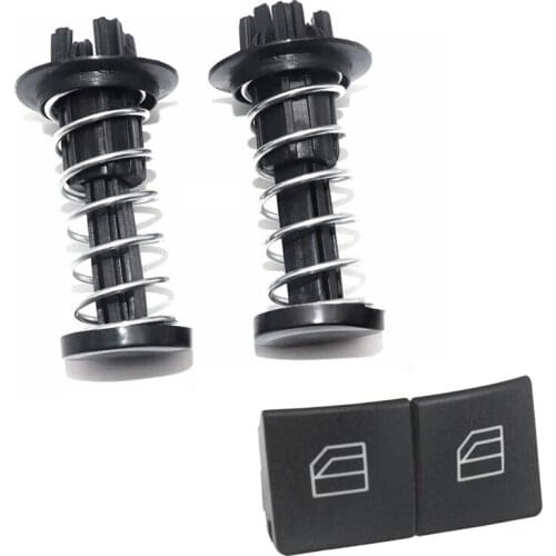 2 Set Car Accessories: 1 Set Hood Catch Spring 2048800127 & 1 Set Front Left+Right Window Switch Repair Button Caps