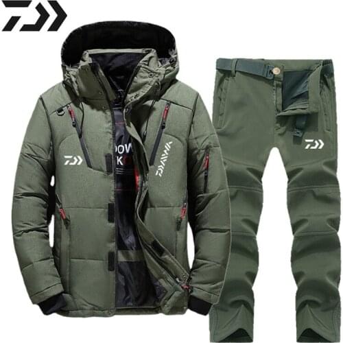2022 Fishing Set Men Velvet Fishing Clothes Thicken Thermal Coat Fishing Shirt Winter for Fishing Clothing Cotton Fishing Pants