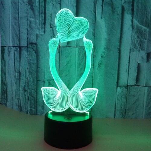 Love Swan 3d Lamp Valentines Day Gift Remote Control Led Night Light Lovely cartoon childrens toys 3d Light