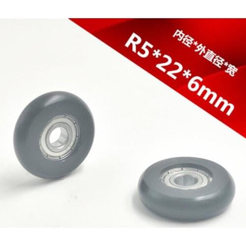 5*22*6 Black high-quality arc-coated rubber 625zz bearing, diameter 22mm,thickness 6mm,Furniture, equipment sliding pulley