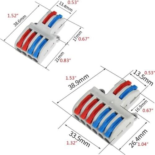 5PCS SPL-42/62 2 In 4/6 Out Mini Quick Wire Connector Wiring Cable Connector