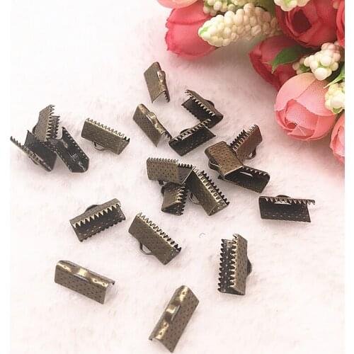 50-100pcs Bronze Crimp End beads leather cord clasps End Caps For Jewelry Making Cords Connectors DIY Jewelry Findings
