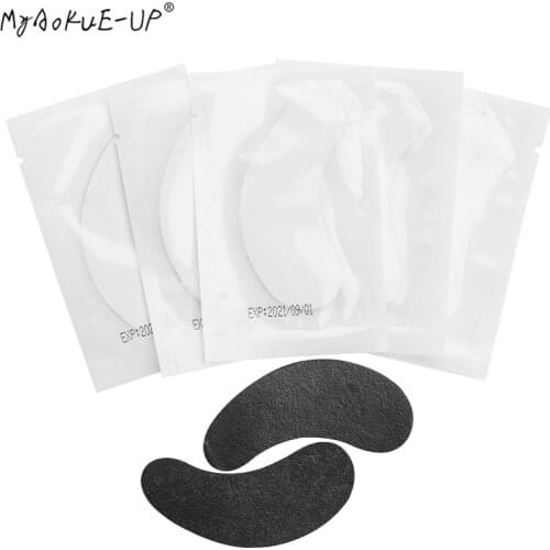 50 pairs/lot Gel Eye Pads Eyelashes Paper Patches For Eyelash Extension Eye Tips Sticker Wraps Black Patches Makeup Tools