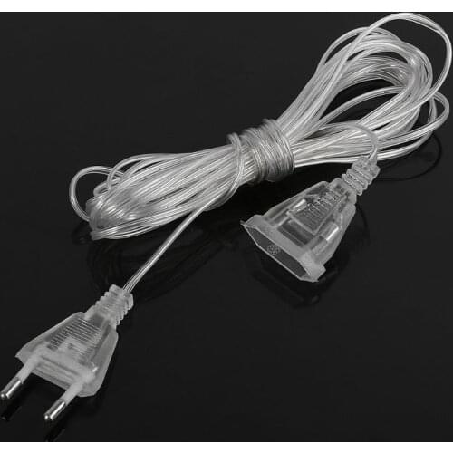 5m Power Extension Cable Extender Wire For LED String Light Christmas Lights EU Plug