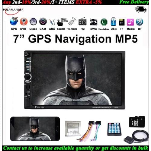 7'' GPS 2 Din Touch Screen Car Radio Mirror Link BT Navigation MP5 Player DVR FM For Volkswagen