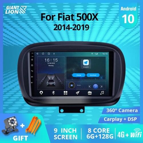 2DIN Android10.0 Car Radio For Fiat 500X 2014 2015 2016-2019 Stereo Receiver GPS Navigation Auto Radio DSP Car Video NO 2DIN DVD