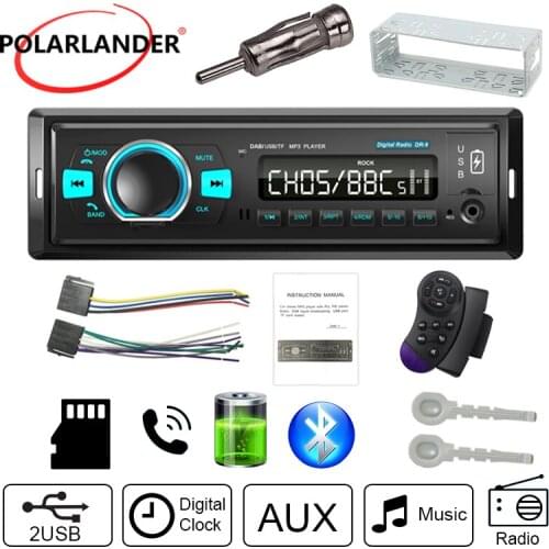 Car Radio USB 1din MP3 Digital Radio FM DAB BALANCE Bluetooth 4.2 ISO Interface Dual USB Hands-Free WMV APE EQ TF Card U-Disk