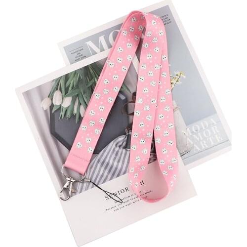 Flyingbee Tooth Pink Keychain Tags Strap Neck Lanyards For Keys ID Card Pass Gym Phone USB Badge Holder DIY Hang Rope X2200