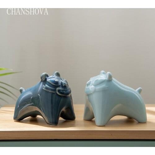 CHANSHOVA Traditional Chinese Style Handmade Tiger Tea Animal Ceramic Tea Decoration Tea pets Home Decor Accessories H352