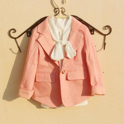 Kids Jacket For Girls Clothes 2020 Spring Cotton Casual Suit Outerwear Children Clothes Kids Coat Girls Tops Blazer 2 Colors