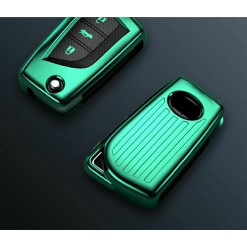 Carbon TPU Car Key Case Cover Fob Shell for Toyota Camry Reilly Reitz Highlander RAV4 Key Holder Car Accessories