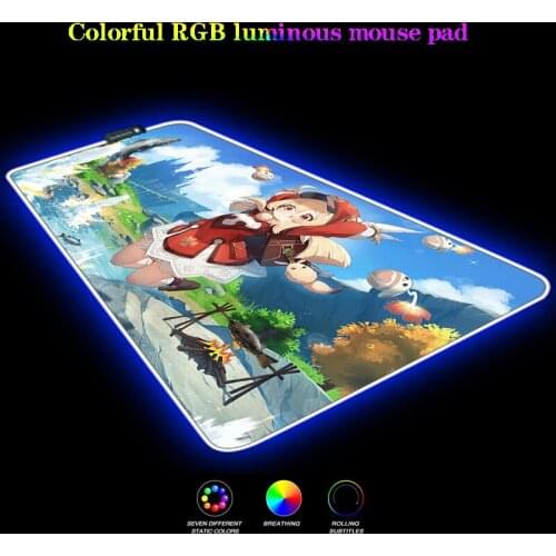 Cute Anime Game RGB Computer Game Mouse Pad XXL 30X80CM 40X90 Mouse Pad LED Gamer Mause Carpet Multifunctional Desk Pad CSGO