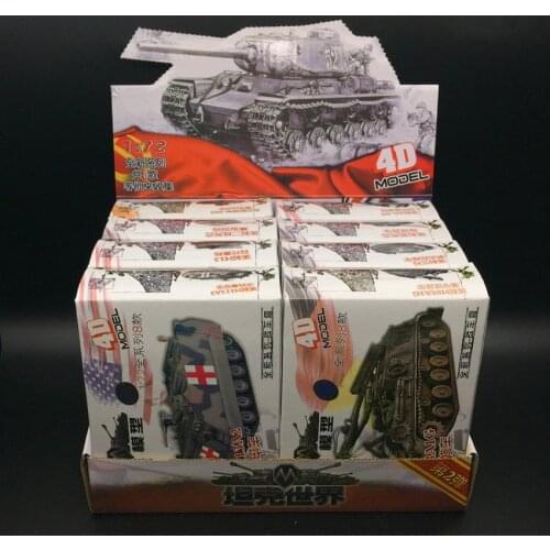 8Pcs/set 1:72 Second Generation 4D Plastic Assemble Tank Kits WWII Ger US UK Military Table Tank Toys For Children