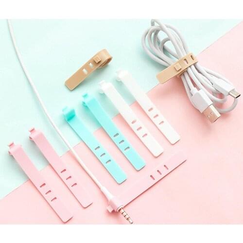 4pcs Universal Silicone Cable Organizer USB Cable Winder Wire Data Line Holder Earphone Wire Organizer Fixer