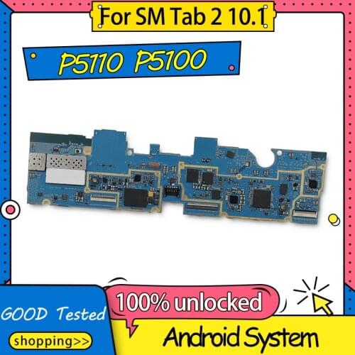 Original unlocked Motherboard For Samsung Galaxy Tab 2 10.1 P5100 3G P5110 mainboard with chips Android Logic Board Tested Good