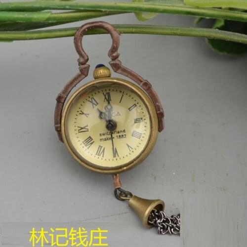 Rare Old Qing Dynasty royal BRASS GLASS clock \ mechanical Pocket watch, can work,1882, Mediterranean style, Free shipping