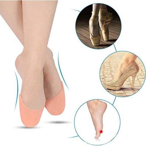Silicon Toe Caps Forefoot Cushion Pads Toe Protector with Breathable Hole for Ballet Pointe Shoes Pain Relief Metatarsal Cover