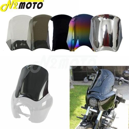 Smoke Sport Fairing 15 Replacement Windshield 1987-2017 Street Bob Wide Glide Fairing Wind Screen For Dyna Touring Bobber FXR