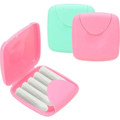 Tampons Storage Box Women Sanitary Napkin Tampons Box Holder Travel Outdoor Random Color Mini Portable 1pc