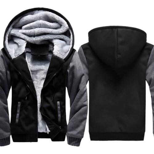 Hoodies Men Solid color Jacket Men Hoodies Casual Winter Thicken Warm Fleece cotton Zipper Raglan Coat Harajuku Male Tracksuits