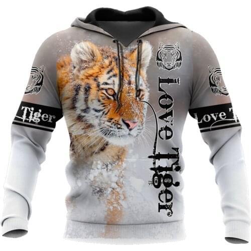Coolest Fashion Hoodies Beautiful Tiger autumn winter Sweatshirt 3D print Unisex casual Zip Hoodie casual Street hip hop Hoodie