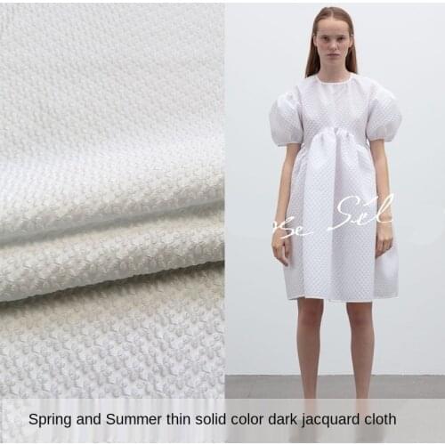 Thin section of pure color dark jacquard bubble skirt fabric, sewing fabric factory shop is not out of stock