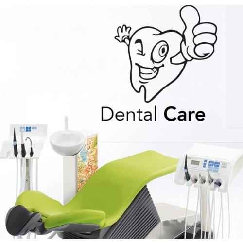Dental Care Vinyl Sticker For Stomatology Cartoon Tooth Dental Clinic Wall Decal Dentist Teeth Clinic Removable Tooth Decor Z288