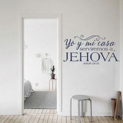 Josue 24:15 Bible verses vinyl wall stickers Spanish written Spanish Christian family wall stickers wallpaper WL1769